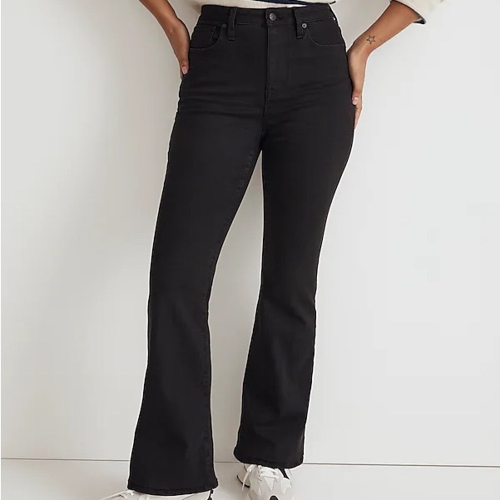 Madewell Skinny Flare Jeans in Black Frost Wash